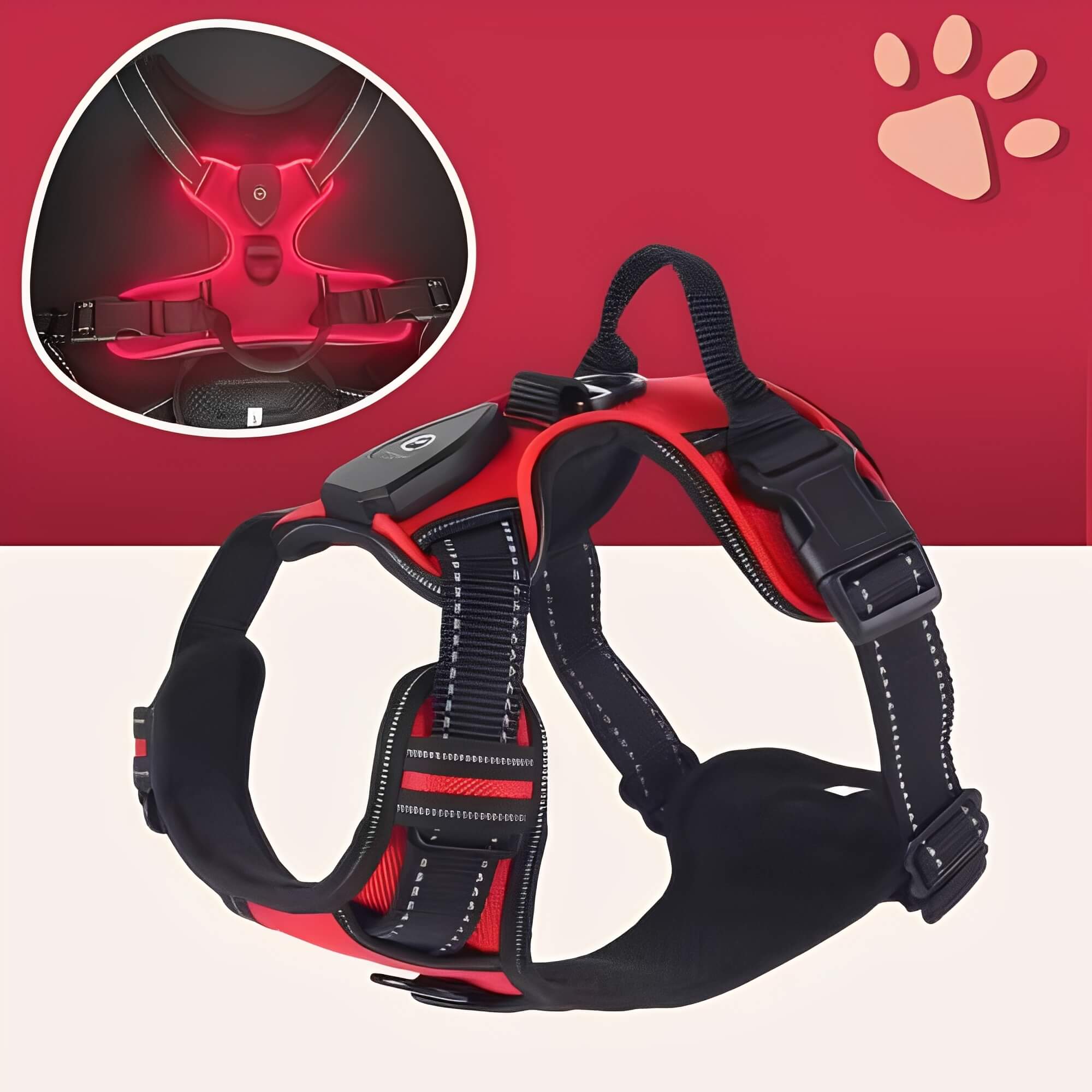 Harnais Lumineux Pour Chien - Réglable | JuJuLumiHarness™